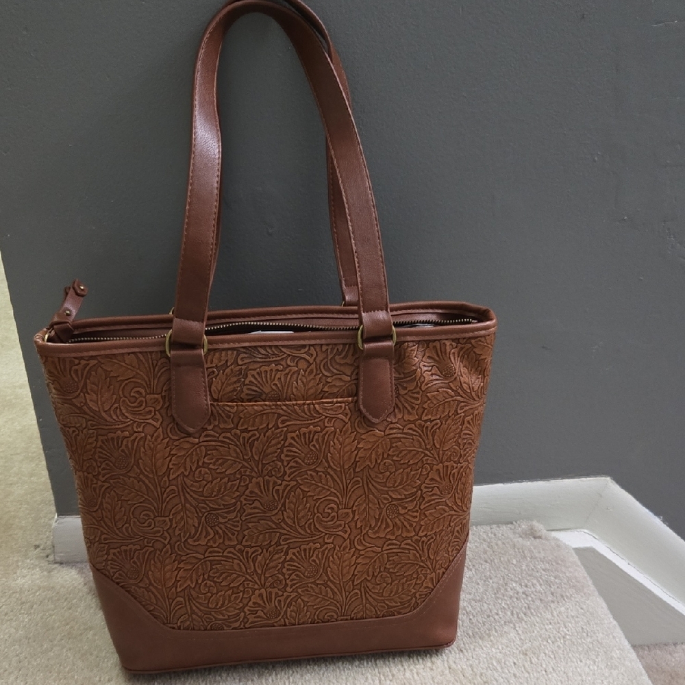 FRYE AND CO. Brown Embossed Shoulder Bag - Picture 4 of 16
